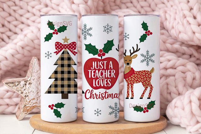 Christmas Teacher 20oz Tumbler Wrap Sublimation DesignSVG 