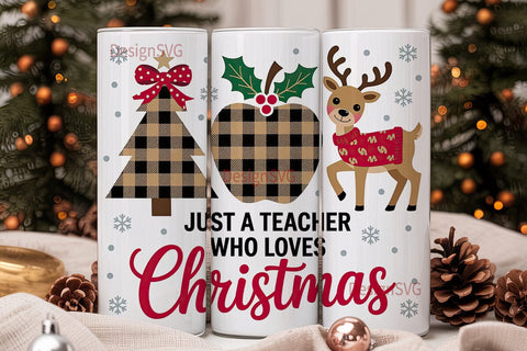 Christmas Teacher 20oz Tumbler Wrap Sublimation DesignSVG 