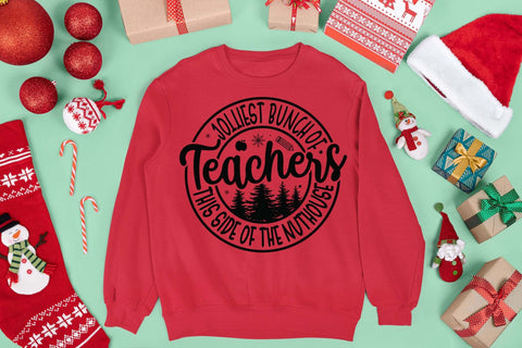 Christmas teacher t shirt svg, Jolliest bunch of teacher this side of the nuthouse svg, Christmas nurse t shirt, Holiday teacher svg, Christmas svg, Cut files, Christmas Cricut, Christmas Holiday SVG Isabella Machell 