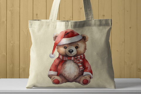 Christmas Teddy Bear Clipart PNG Files SVG zafrans studio 