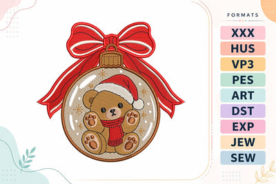 Christmas Teddy Bear Ornament Embroidery Designs For Machine Embroidery/Applique DESIGNS sg embroidery 