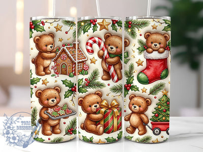 Christmas Teddy Bears 20oz Tumbler, Christmas Teddy Bear, Teddy Bear Tumbler, Christmas Bear PNG, Teddy Bear PNG, Christmas Teddy PNG, Teddy Bear Wrap, Holiday Teddy Bear Sublimation ToriDesigns 