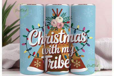 Christmas Teepee Tribe 20oz Tumbler Wrap Sublimation PixelChick 