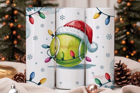 Christmas Tennis Ball 20oz Tumbler Wrap Sublimation DesignSVG 