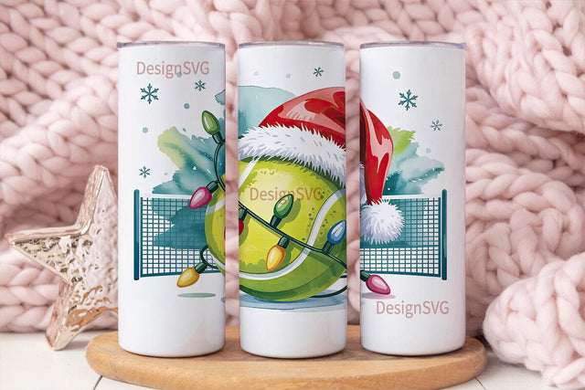 Christmas Tennis Ball 20oz Tumbler Wrap Sublimation DesignSVG 