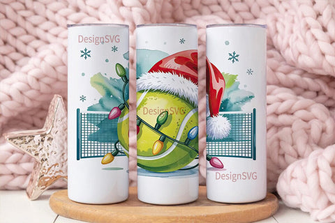 Christmas Tennis Ball 20oz Tumbler Wrap Sublimation DesignSVG 