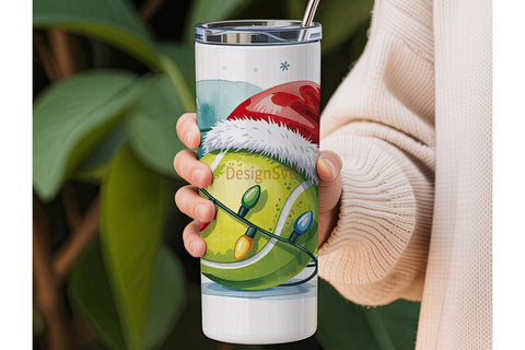 Christmas Tennis Ball 20oz Tumbler Wrap Sublimation DesignSVG 