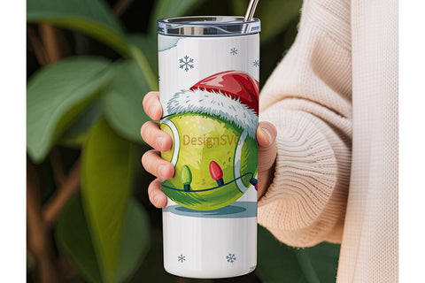 Christmas Tennis Ball 20oz Tumbler Wrap Sublimation DesignSVG 