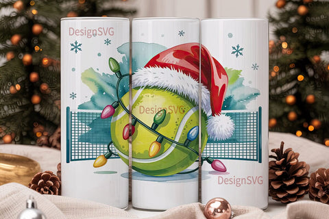Christmas Tennis Ball 20oz Tumbler Wrap Sublimation DesignSVG 