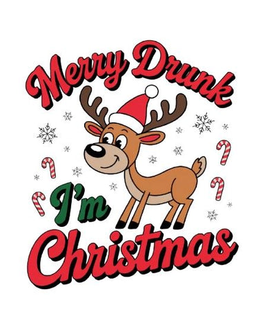 Christmas Text Sublimation | Merry Drunk I'm Christmas | Christmas Design SVG FiveStarCrafting 
