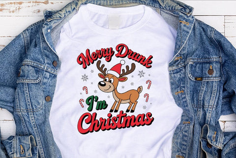 Christmas Text Sublimation | Merry Drunk I'm Christmas | Christmas Design SVG FiveStarCrafting 
