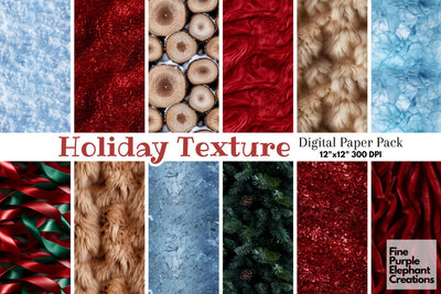 Christmas Textures | Holiday Sublimation Digital Pattern Fine Purple Elephant Creations 