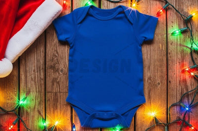 Christmas themed baby blue onesie Mock Up Photo Designangry 