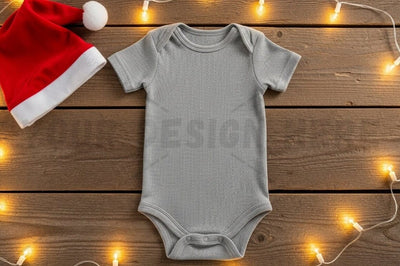 Christmas-themed baby onesie Mock Up Photo Designangry 