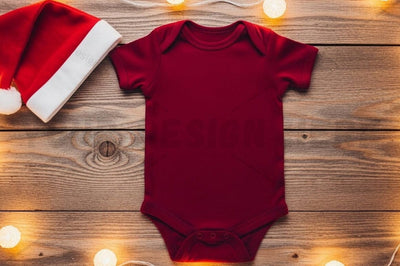 Christmas-themed baby onesie Mock Up Photo Designangry 
