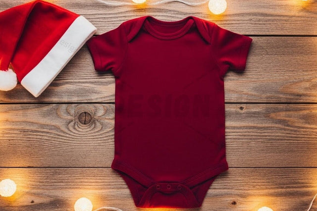 Christmas-themed baby onesie Mock Up Photo Designangry 