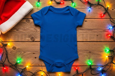 Christmas-themed baby onesie Mock Up Photo Designangry 