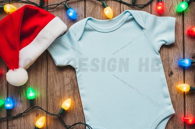 Christmas themed baby onesie Mock Up Photo Designangry 