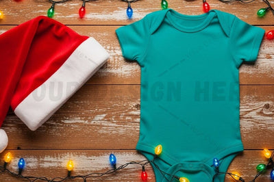 Christmas themed baby onesie Mock Up Photo Designangry 