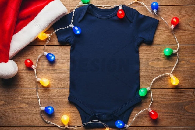 Christmas-themed baby onesie mockup Mock Up Photo Designangry 