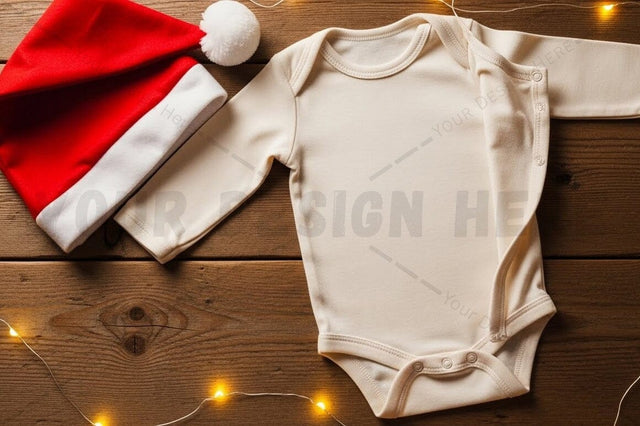 Christmas themed baby onesie mockup Mock Up Photo Designangry 