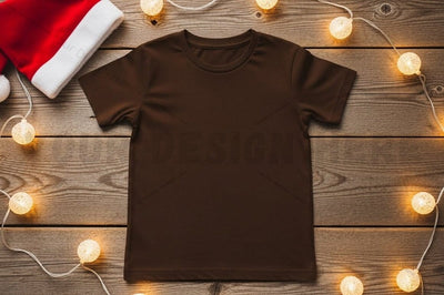 Christmas themed brown t-shirt mockup Mock Up Photo Designangry 