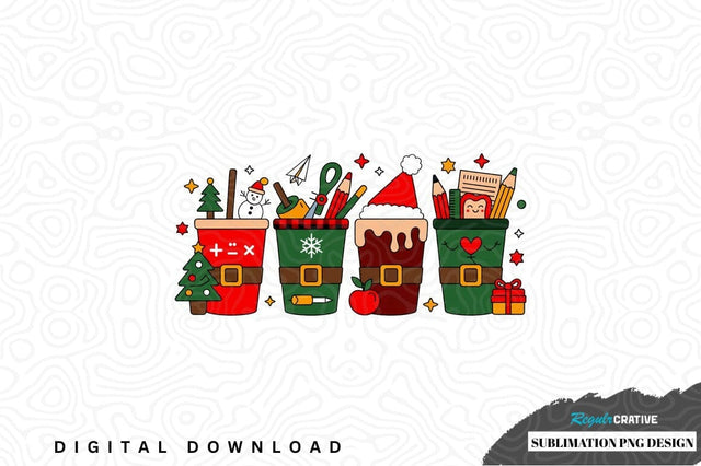 Christmas themed coffee cup sublimation png design Sublimation Regulrcrative 