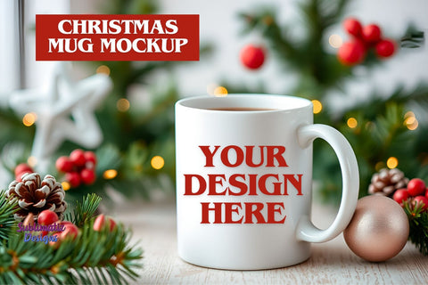 Christmas-Themed Coffee Mug Mockup Mock Up Photo Sublimatiz Designs 