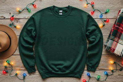 Christmas-themed green sweatshirt mockup Mock Up Photo Designangry 
