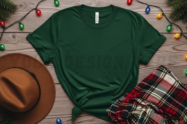 Christmas themed green t-shirt mockup Mock Up Photo Designangry 