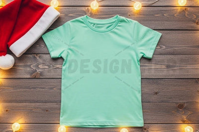 Christmas themed light blue t-shirt mockup Mock Up Photo Designangry 