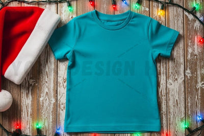Christmas themed teal t-shirt mockup Mock Up Photo Designangry 