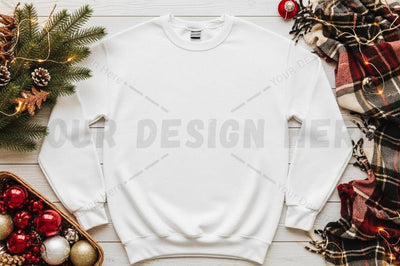 Christmas-themed white t-shirt mockup Mock Up Photo Designangry 