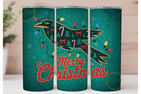 Christmas Thunderbird 20oz Tumbler Wrap Sublimation PixelChick 