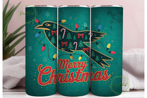Christmas Thunderbird 20oz Tumbler Wrap Sublimation PixelChick 