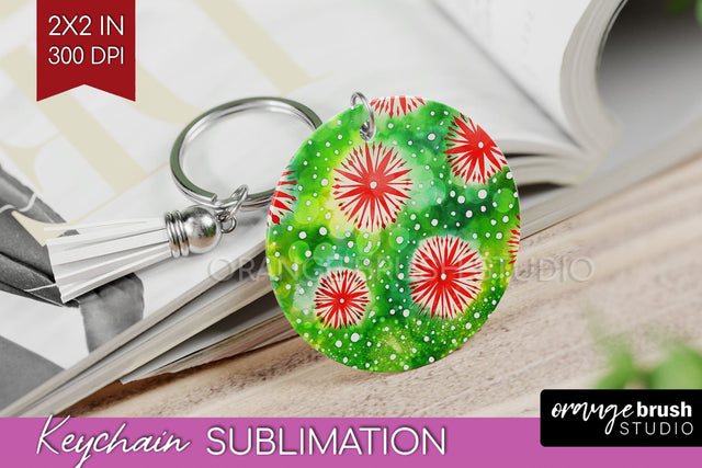Christmas Tie Dye Keychain Sublimation, Glitter Keychain PNG Sublimation OrangeBrushStudio 