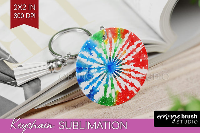 Christmas Tie Dye Keychain Sublimation, Glitter Keychain PNG Sublimation OrangeBrushStudio 