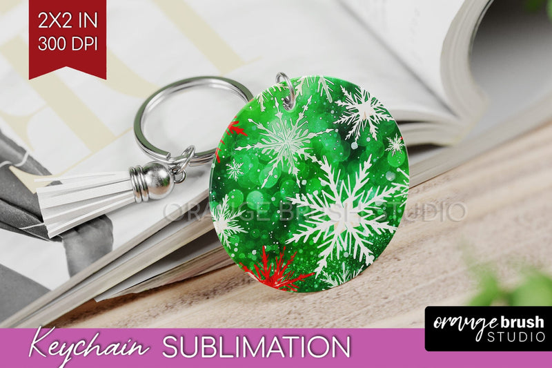 Christmas Tie Dye Keychain Sublimation, Glitter Keychain PNG Sublimation OrangeBrushStudio 