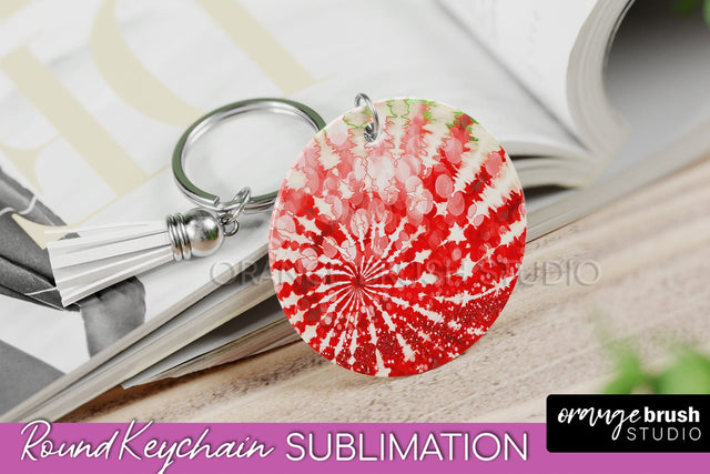 Christmas Tie Dye Keychain Sublimation, Glitter Keychain PNG Sublimation OrangeBrushStudio 