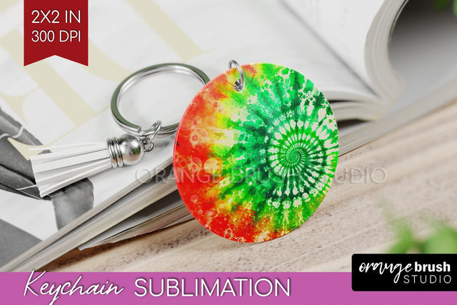 Christmas Tie Dye Keychain Sublimation, Glitter Keychain PNG Sublimation OrangeBrushStudio 