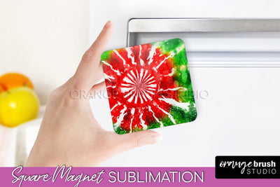 Christmas Tie Dye Magnet Sublimation, Glitter Magnet PNG Sublimation OrangeBrushStudio 