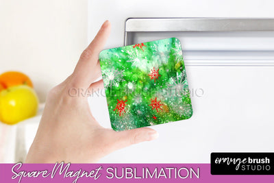 Christmas Tie Dye Magnet Sublimation, Glitter Magnet PNG Sublimation OrangeBrushStudio 