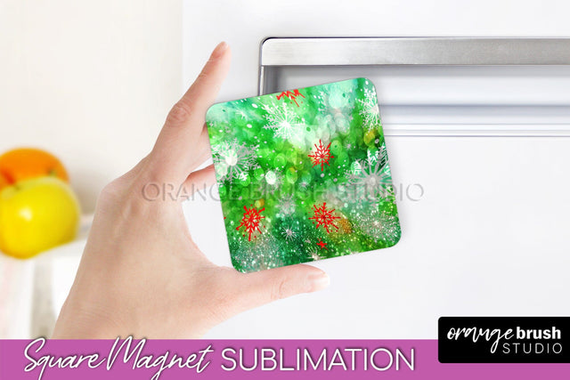 Christmas Tie Dye Magnet Sublimation, Glitter Magnet PNG Sublimation OrangeBrushStudio 