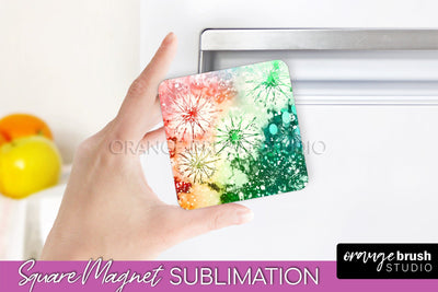 Christmas Tie Dye Magnet Sublimation, Glitter Magnet PNG Sublimation OrangeBrushStudio 