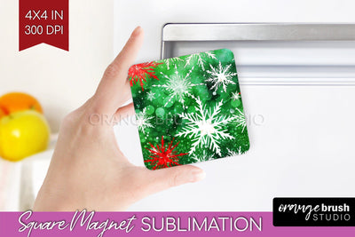 Christmas Tie Dye Magnet Sublimation, Glitter Magnet PNG Sublimation OrangeBrushStudio 