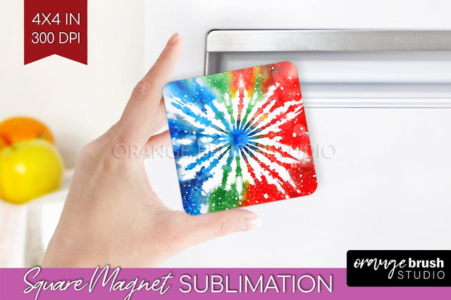Christmas Tie Dye Magnet Sublimation, Glitter Magnet PNG Sublimation OrangeBrushStudio 