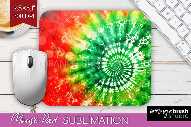 Christmas Tie Dye Mouse Pad Sublimation - Glitter Mouse Pad Sublimation OrangeBrushStudio 