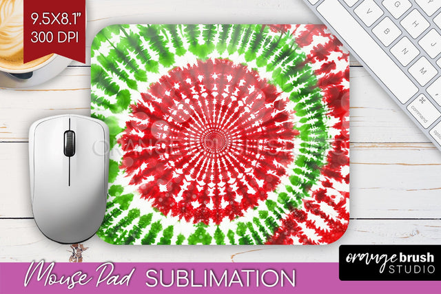Christmas Tie Dye Mouse Pad Sublimation - Glitter Mouse Pad Sublimation OrangeBrushStudio 