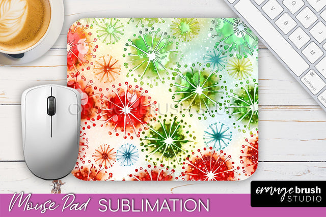 Christmas Tie Dye Mouse Pad Sublimation - Glitter Mouse Pad Sublimation OrangeBrushStudio 