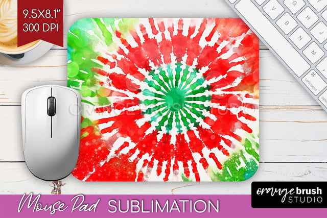 Christmas Tie Dye Mouse Pad Sublimation - Glitter Mouse Pad Sublimation OrangeBrushStudio 